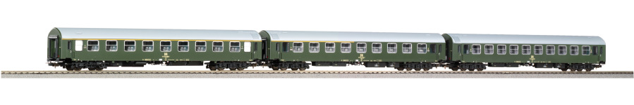 PIKO 58220 - H0 3-tlg. Reisezugwagenset Y-Wagen D 300 der DR; Ep. IV Set 1